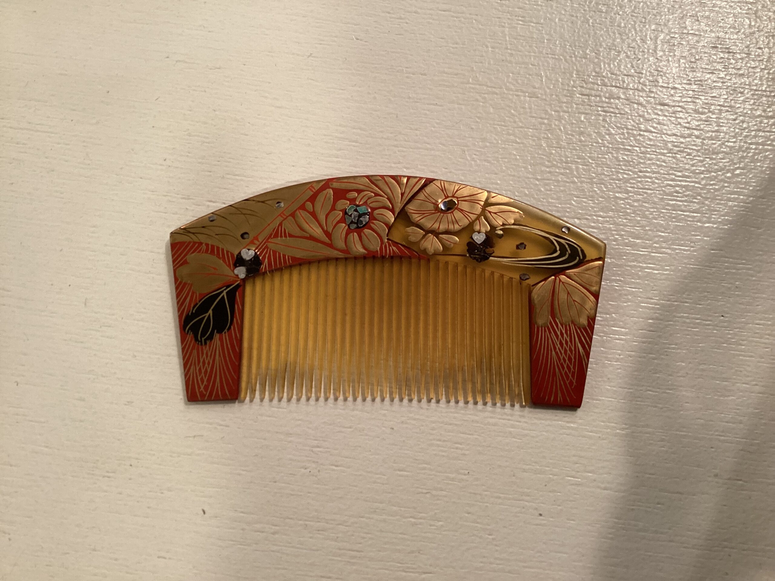 櫛　大正時代　金蒔絵