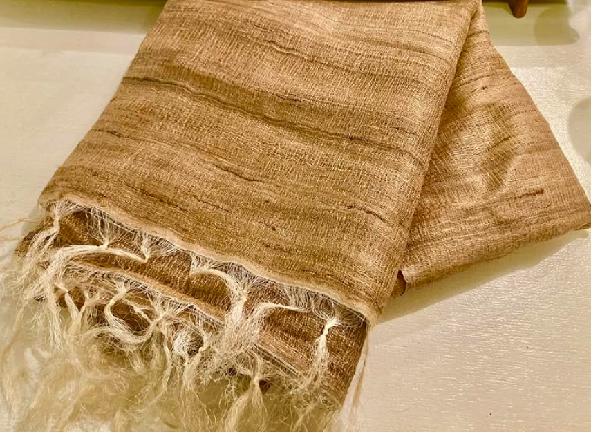 シルクストール　野蚕糸　UVカット　天然素材　インド製　未使用