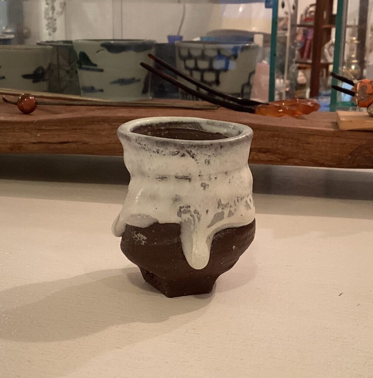 ぐい呑み　酒器　下澤土泡　北海荒磯焼